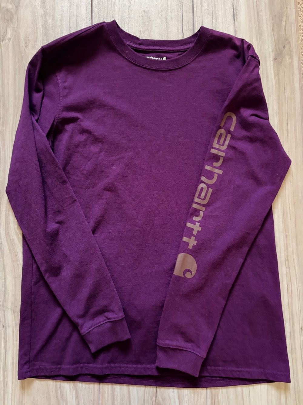 Carhartt Purple Long Sleeve Logo Tee